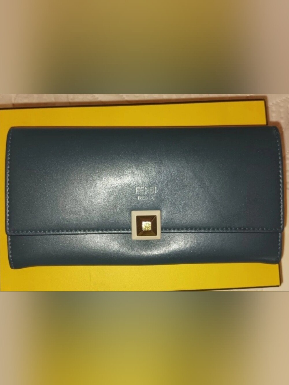 FENDI Leather NavyBlue  Medium Wallet with box, dust bag and tags